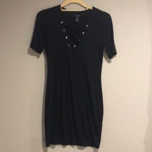 Forever21 lace up body body con dress